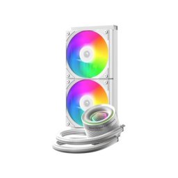 ID-Cooling CPU Water Cooler - FX240 INF ALB (27.2dB; max. 98.54 m3/h; 2x12cm, A-RGB, alb)