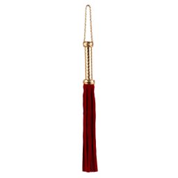Devil Sticks Flogger with Metallic Leather Handle & Suede Leather Tails 46cm Red