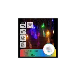 Aigostar - LED RGBY Ghirlandă de Crăciun pentru exterior 25xLED/8 funcții 3xAA 2,5m IP44 picături