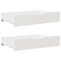 Sertare de pat, 2 buc., 85x55x16 cm, alb, lemn masiv de pin GartenMobel Dekor