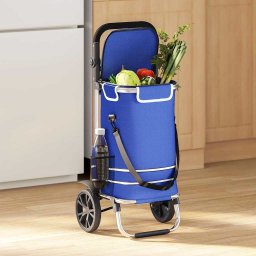 Carucior de cumparaturi Manual albastru 36.5 x 46.5 x 100.5 cm GartenMobel Dekor