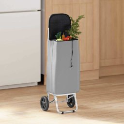 Carucior de cumparaturi Gri 35 x 28 x 92 cm Tafeta Oxford GartenMobel Dekor