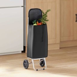 Carucior de cumparaturi Negru 35 x 28 x 92 cm Tafeta Oxford GartenMobel Dekor