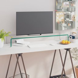 Stand TV/Suport monitor, sticla transparenta, 100x30x13 cm GartenMobel Dekor