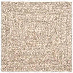 Covor Basketweave Natural si alb 120 x 120 cm Iuta GartenMobel Dekor