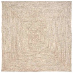 Covor Basketweave Natural si alb 200 x 200 cm Iuta GartenMobel Dekor