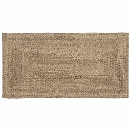 Covor Basketweave Natural si negru 80 x 150 cm Iuta GartenMobel Dekor