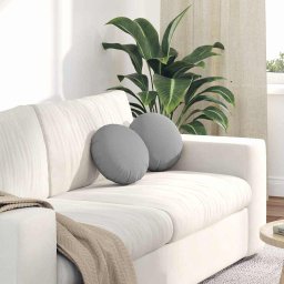 Perne de Sezut 2 pcs Gri nori Ø30 x 13 cm tesatura GartenMobel Dekor