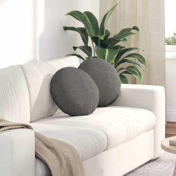Perne de Sezut 2 pcs Gri deschis Ø 40 cm Tesatura din corduroy GartenMobel Dekor