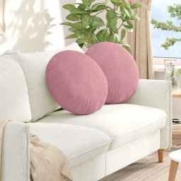 Perne de Sezut 2 pcs Roz Ø 40 x 13 cm Catifea GartenMobel Dekor