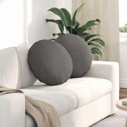 Perne de Sezut 2 pcs Gri deschis Ø 50 cm Tesatura din corduroy GartenMobel Dekor
