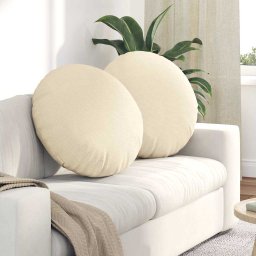 Perne de Sezut 2 pcs Crem Ø 60 cm Tesatura din corduroy GartenMobel Dekor