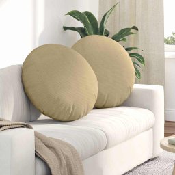 Perne de Sezut 2 pcs Gri Verde Ø 60 cm Tesatura din corduroy GartenMobel Dekor