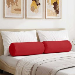 Perne Bolster 2 pcs Rosu Ø 25 x 70 cm tesatura GartenMobel Dekor