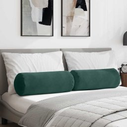 Perne Bolster 2 pcs Verde închis Ø 25 x 70 cm GartenMobel Dekor