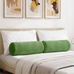 Perne Bolster 2 pcs Verde deschis Ø 25 x 70 cm GartenMobel Dekor