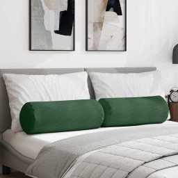 Perne Bolster 2 pcs Verde închis Ø 25 x 70 cm GartenMobel Dekor
