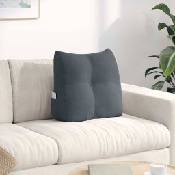 Perna pentru spate Gri închis 45 x 24 x 50 cm Catifea GartenMobel Dekor