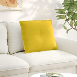 Perna pentru spate Galben 60 x 50 cm Tesatura din corduroy GartenMobel Dekor