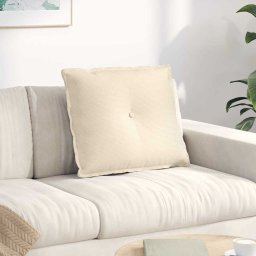 Perna pentru spate Crem 60 x 50 cm Tesatura din corduroy GartenMobel Dekor