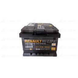 Acumulator 12V 47AH 420A Pb-Acid Renault Tip:Pb-Acid, Amplasare terminala 0(+ dreapta) V:12V, Capacitate:47Ah, Curent Pornire:420A Pentru autovehicule fara Functie-Start-Stop