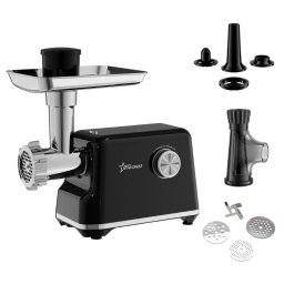 Masina de tocat STARCREST SMG-2025BK, 2000 W, Accesoriu rosii si carnati, 3 site de taiere, Cutit inox, Negru