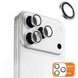 Folie sticla camera Blueo iPhone 17 Pro iPhone 17 Pro Max - Original Metal Frame Lens Glass Silver