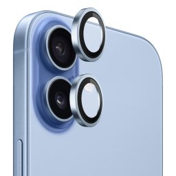 Folie sticla camera Blueo iPhone 17 - Original Metal Frame Lens Glass Light blue