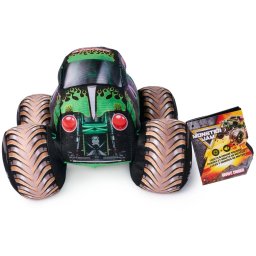 Monster Jam - Camion Zombie Grave Digger de pluș cu lumini și sunete, Oficial, Multicolor, 3 ani+