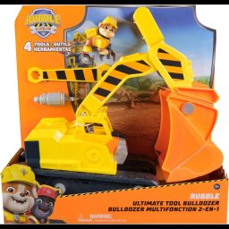 Set figurina si vehicul Paw Patrol - Rubble Crew, Rubble cu buldozer