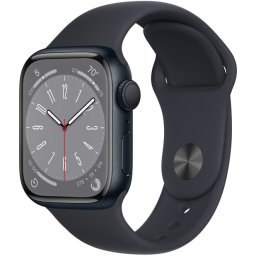 Ceas Smartwatch Apple Watch Series 8, GPS + Cellular, 41mm Midnight Aluminium Case, Midnight Sport Band