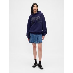 Fustă mini plisată din denim Gap × Sandy Liang