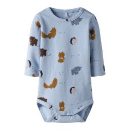 NAME IT Salopetă/Body 'NBMSOUL' bej / albastru deschis / maro caramel / negru