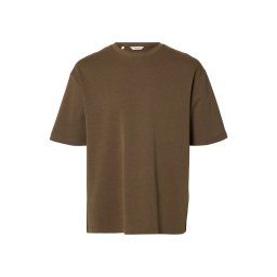 SELECTED Tricou 'SLHOSCAR' ciocolatiu
