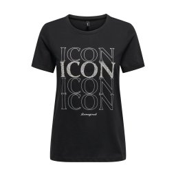 ONLY Tricou negru / argintiu / alb