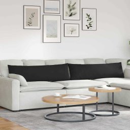 Perne pentru canapea 2 pcs Negru 145 x 40 cm tesatura GartenMobel Dekor