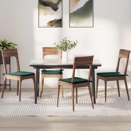 Perne de Sezut 4 pcs Verde închis 40 x 40 x 3 cm Catifea GartenMobel Dekor