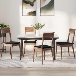 Perne de Sezut 4 pcs Negru 40 x 40 x 3 cm Catifea GartenMobel Dekor