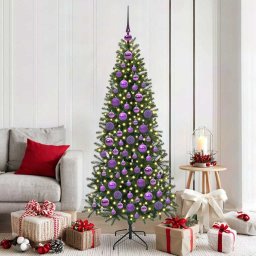 Set de Globuri de Craciun cu 300 LED 120 pcs Violet Plastic GartenMobel Dekor