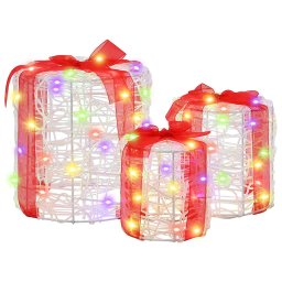 Decoratie cutie de cadou 3 pcs colorat 20 x 20 x 21 cm Acril GartenMobel Dekor