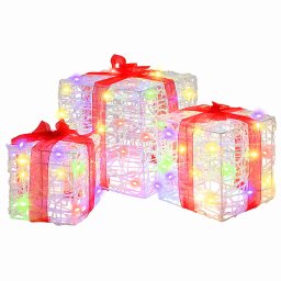 Cutie cadou cu 60 LED 3 pcs Multicolour 20 x 20 x 20 cm Acril GartenMobel Dekor