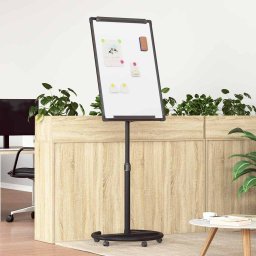 Tabla alba magnetica cu roata Alb si negru 62 x 62 x 195 cm EPS GartenMobel Dekor