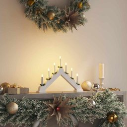 Pod din Lumanari de Craciun cu 7 LED Alb 39.5 x 5 x 29 cm GartenMobel Dekor
