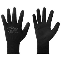Manusi pentru Munca 24 pcs Negru 10 / xl Poliester GartenMobel Dekor