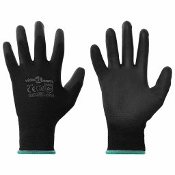 Manusi pentru Munca 24 pcs Negru 11 / XXL Poliester GartenMobel Dekor