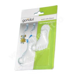 Set carlige autoadezive tip cuier, in forma de picior