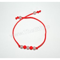Bratara martisor alb-rosie