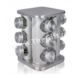 Set pentru condimente, 13 piese, cu suport rotativ din inox