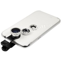 Set 3 lentile foto pentru telefon, Wide, Macro si Fish Eye