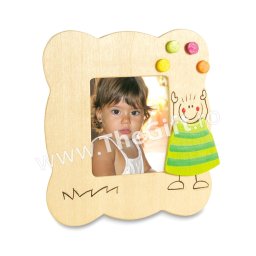Rama foto din lemn, cu figurine